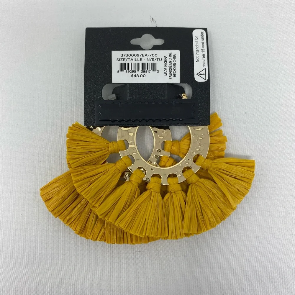 BCBG yellow fringe earrings - Picture 3 of 4